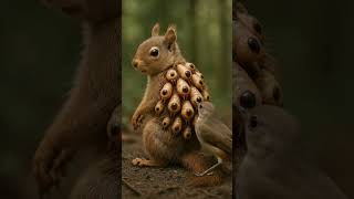Bird Tries To Remove Hidden Larva From Squirrels Back