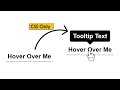 Create Tooltip Using HTML And CSS Only | Display Tooltip On Hover