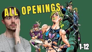 NON JOJO'S FAN Reacts To ALL Openings! (Jojo's Bizarre Adventure Openings 1-12)