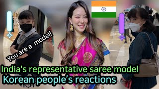 Sub Eng Koreas Representative Saree Model & Korean Peoples Reactions