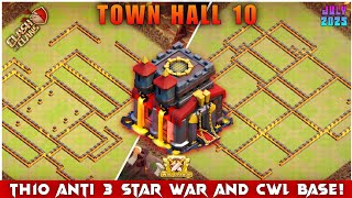Insane Th10 War & Cwl Base Best Anti 3 Star Design Clash Of Clans