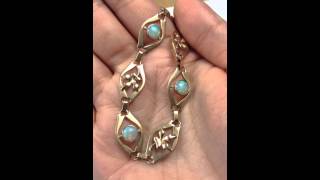 Vintage 1950S Opal And 10Kt D Bracelet