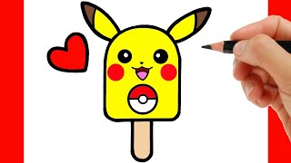 HOW TO DRAW PIKACHU EASY STEP BY STEP - DRAWING AND COLORING A ICE CREAM EASY ST