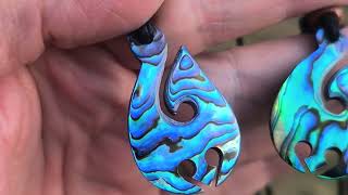 Pointed Paua Hei Matau Close Up