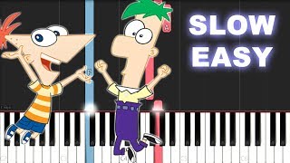 Phineas And Ferb Theme Song Slow Easy Piano Tutorial