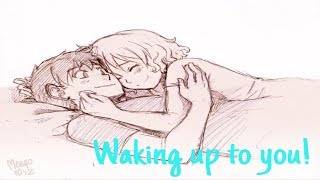 ASMR Boyfriend ? Waking up to you! ? ( Boyfriend ) ? ( Kissing ) ? ( Giggling )