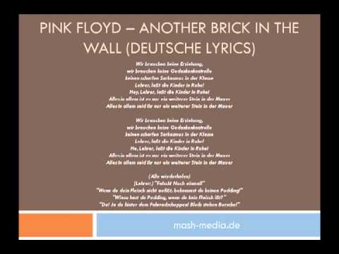 Pink Floyd - Another Brick in the Wall (Deutsche Lyrics) - YouTube