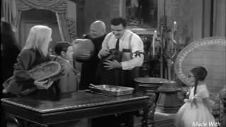Two bank robbers visit the Addams family on Halloween