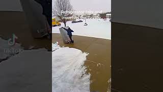 Refrigerator Falls And Man Hits Griddy