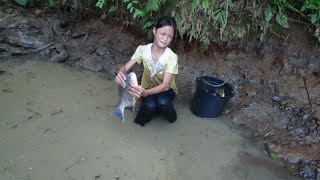 Poor Girl. Amazing Harvest Oranges And Fish In The Wild Lake Go To The Village To Sell - Forest Life