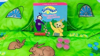 TELETUBBIES Who Spilled Tubby Custard Read Along Story Book!