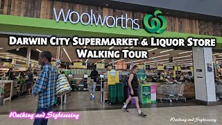 Woolworths Australia Supermarket & Bws Liquor Store Walking Tour 2025 Darwin City Northern Territory