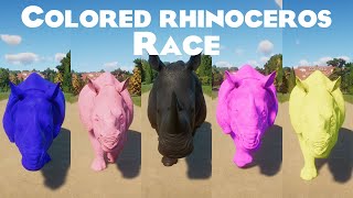 Colored Rhinoceros Speed Races In Planet Zoo Included White Rhinoceros & Indian Rhino Animals Races