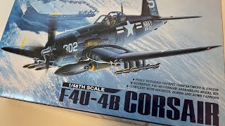 F4U-4B Corsair 148 Academy A Look In The Box, The Sprues, Decals And Instructions.