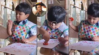 Mohan Babu Teaching Painting To Manchu Vishnus Son Avram Bhakta Manchu News Buzz