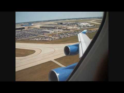 United Airlines Boeing 747-400 Heavy Takeoff At Chicago O'hare with ATC