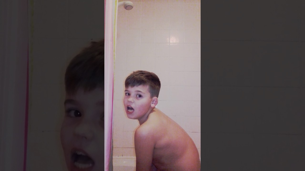 Asian boy shower