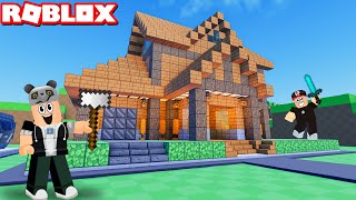 Minecraft Evi Yaptık!! İçinde Dropper Fabrikası Var - Panda ile Roblox Sandbox T