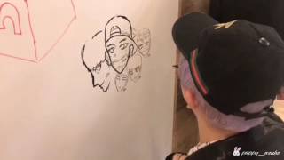 Wonho drawing MX members