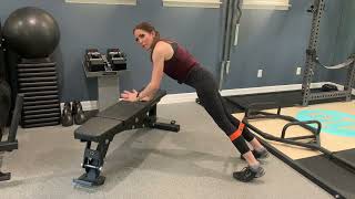 Incline push up with banded hop