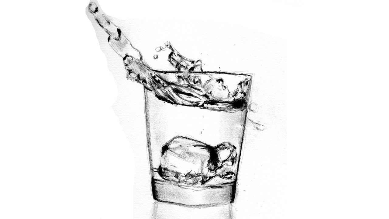 Speed Drawing water glass - YouTube