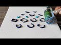 Water Lilies / Very Easy Abstract Painting Demo /Just Using Rubber Brayer /Daily Art Therapy/Day#075
