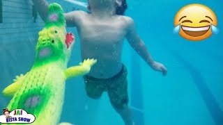 Alligator in the swimming pool || Kids swimming lessons #JaiBistaShow