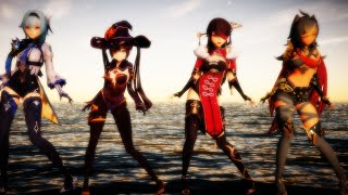 Mmd Genshin Impact Ghost Dance Eula, Mona, Beidou, Dehya