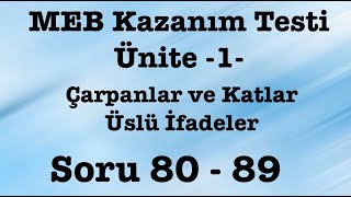 8. Sınıf Lgs 1. Ünite Meb Kazanım Örnek Sorular 80-89 Arası Matematik Soru Çözümleri