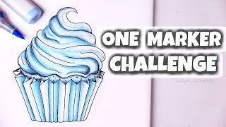 My First Copic Drawing - ONE MARKER CHALLENGE | SoCraftastic