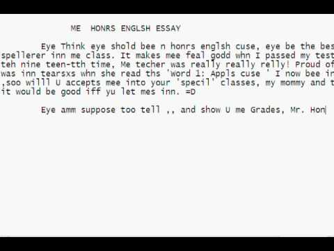 Honor essay sample