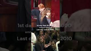 Emma Watson, Daniel Radcliffe and Rupert Grint bts of Harry Potter - First vs. l