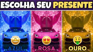Escolha Seu Presente - Desafio Das Cores Qual Você Vai Escolher? Azul, Rosa Ou Dourado?