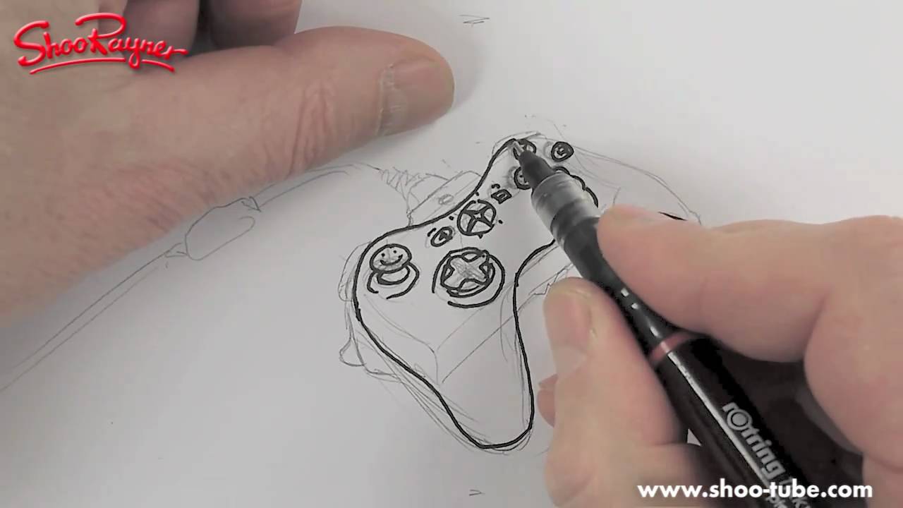 How to draw an XBOX 360 controller - YouTube