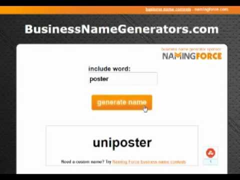 VIDEO : business name generator - businessbusinessname generator. http://www.businessnamegenerators.com . ...