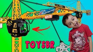 Guindaste de Brinquedo Gigante Mega Crane Fast Lane Construction Vehicles Bruder Peppa Pig