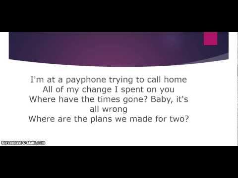 Maroon 5 ft. Wiz Khalifa- Payphone Clean (Lyrics)