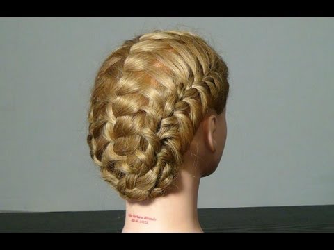 Прическа на средние волосы с плетением. Braided hairstyle tutorial