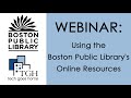 Using the Boston Public Library's Online Resources