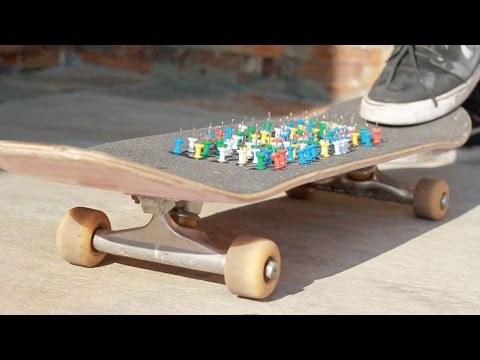 ThumbTacks on Skateboard