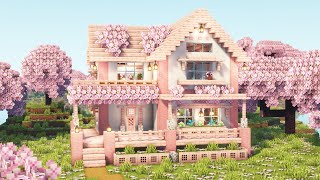 Minecraft How To Build A Cozy Cherry Blossom House Tutorial