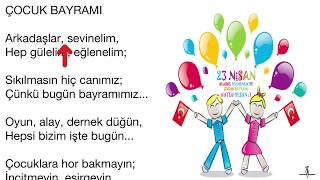 23 Nisan Şiirleri Okul Öncesi Ve 1.Sınıf Için Çocuk Bayramı Şiiri Sesli Video