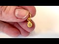 Miniature, 24K Gold and Diamond Layering Charm, 24K Yellow Gold and 0.03ct Diamonds