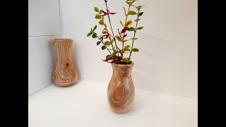 Wood Turning A Small Twig Vase From A Piece Of Branch Wood Elm.
