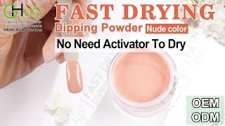 Sweet Nude Color Dip Nails art by Fast Drying Dip Powder