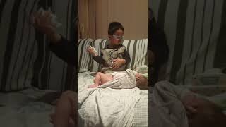My Son Change Her Baby Sister Nappy