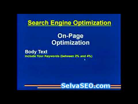 I'm a Search Engine Optimization Specialist. In this SEO Tutorial, 