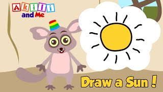 Learn to Draw a Sun! | Draw with Akili and Me | Educational Cartoons for Preschoolers