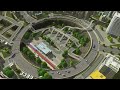 Cities Skylines - Roundabout with sunken public transport system inside
