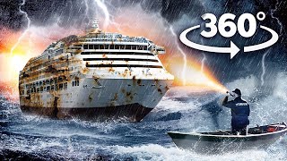 Vr 360 Abandoned Zombie Cruise Ship In Thunderstorm -  Survival Inside 360 Video Horror